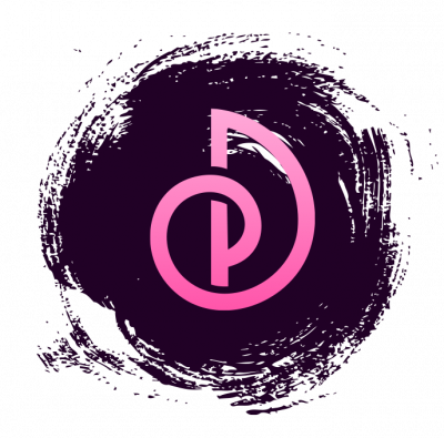 Pink Pacific Peptides Logo On Dark Splash Variation, Front Facing